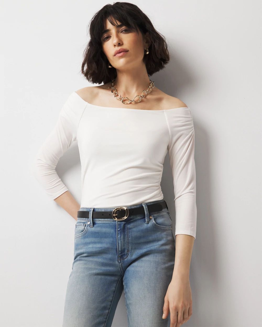 Off-The-Shoulder Shirred Top | White House Black Market